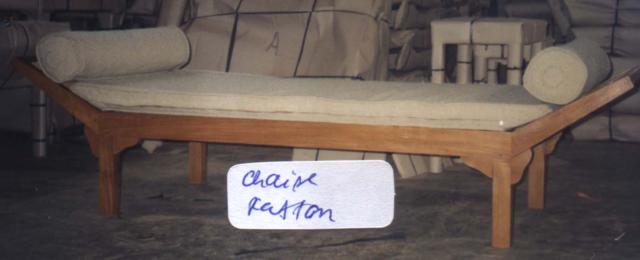 Chaise rattan + cushion
